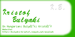 kristof bulyaki business card